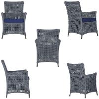 4 Poltronas E 1 Mesa Igapó Alumínio Marrom Corda Náutica E10 Prata - 3