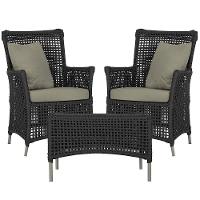 2 Poltronas E 1 Mesa Igapó Alumínio Fendi Corda Náutica E8 Preto - 1