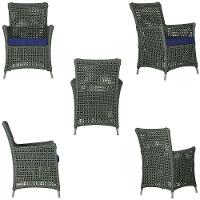 4 Poltronas E 1 Mesa Igapó Alumínio Fendi Corda Náutica E10 Verde - 2