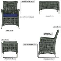 4 Poltronas E 1 Mesa Igapó Alumínio Fendi Corda Náutica E10 Verde - 5