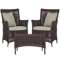 2 Poltronas E 1 Mesa Igapó Alumínio Marrom Corda Náutica E7 Marrom - 1