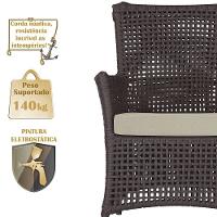 2 Poltronas E 1 Mesa Igapó Alumínio Marrom Corda Náutica E7 Marrom - 3