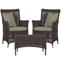 2 Poltronas E 1 Mesa Igapó Alumínio Marrom Corda Náutica E8 Marrom - 1