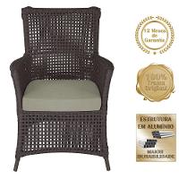 2 Poltronas E 1 Mesa Igapó Alumínio Marrom Corda Náutica E8 Marrom - 5