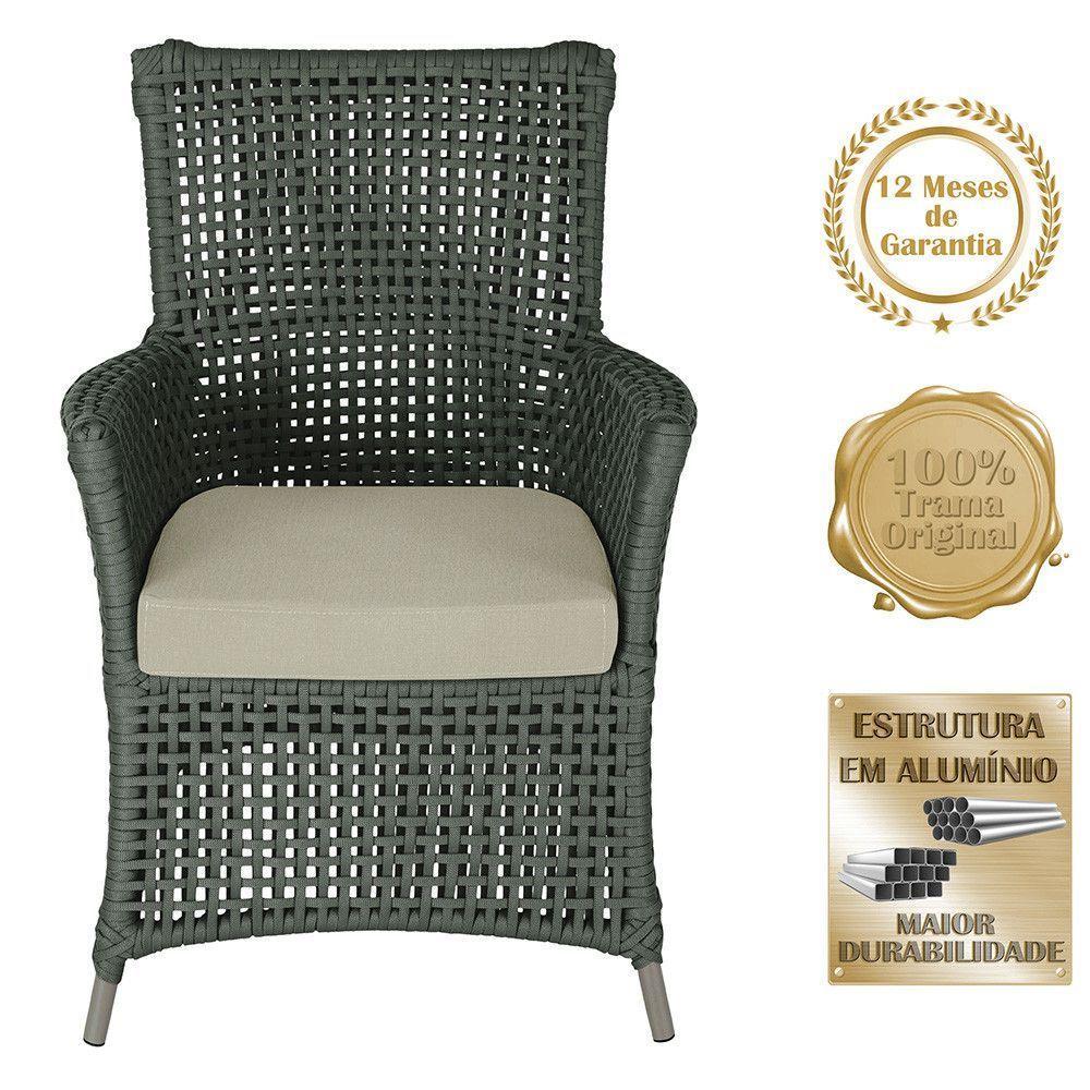 2 Poltronas E 1 Mesa Igapó Alumínio Fendi Corda Náutica E7 Verde - 4