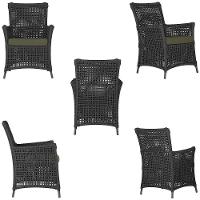 4 Poltronas E 1 Mesa Igapó Alumínio Marrom Corda Náutica E13 Preto - 3