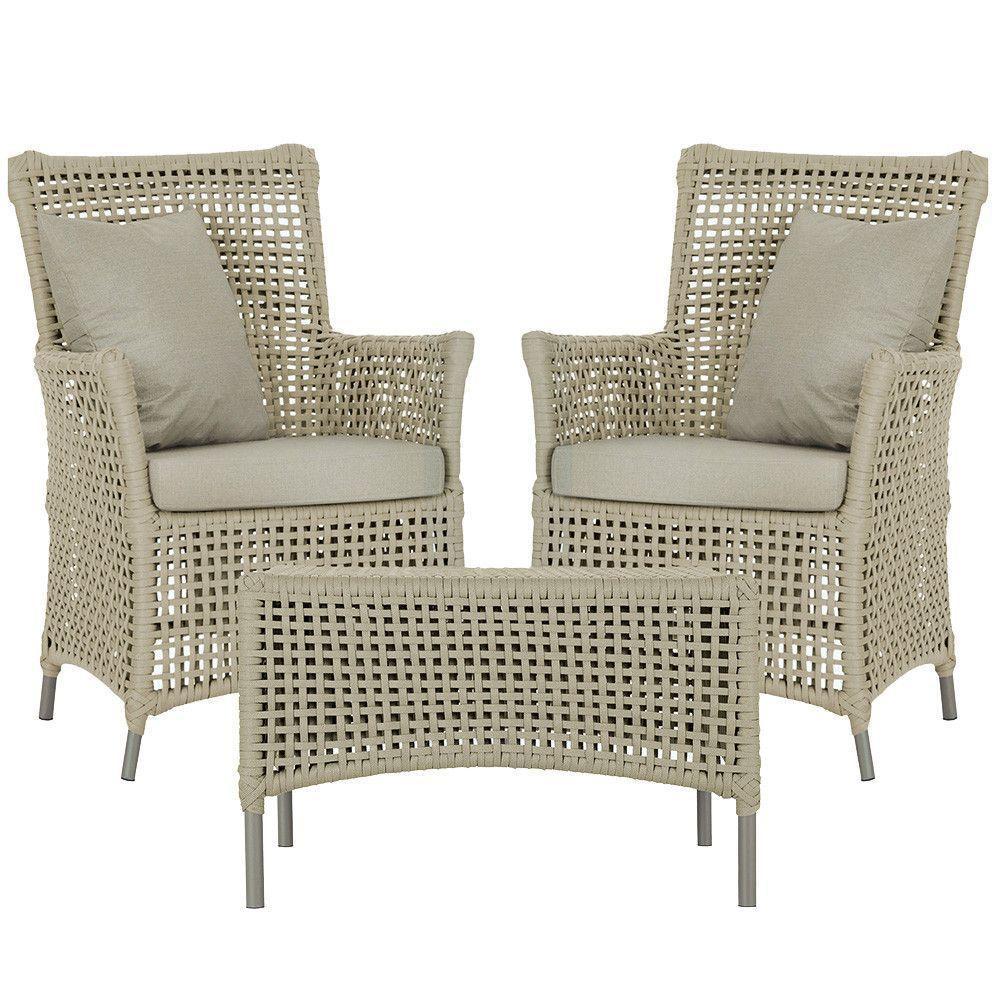 2 Poltronas E 1 Mesa Igapó Alumínio Fendi Corda Náutica E7 Rami - 1