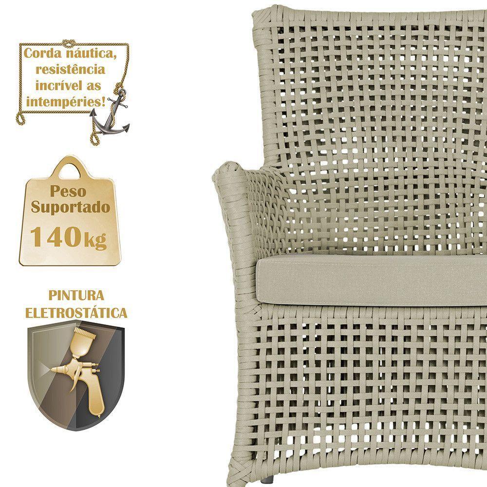 2 Poltronas E 1 Mesa Igapó Alumínio Fendi Corda Náutica E7 Rami - 8