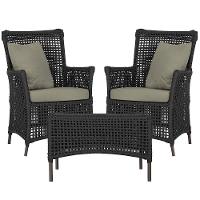 2 Poltronas E 1 Mesa Igapó Alumínio Marrom Corda Náutica E8 Preto - 1