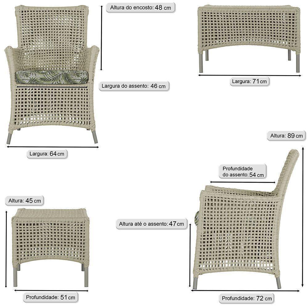 4 Poltronas E 1 Mesa Igapó Alumínio Fendi Corda Náutica E5 Rami - 6