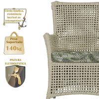 4 Poltronas E 1 Mesa Igapó Alumínio Fendi Corda Náutica E5 Rami