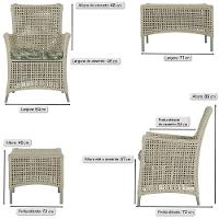 4 Poltronas E 1 Mesa Igapó Alumínio Fendi Corda Náutica E5 Rami - 6