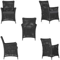 4 Poltronas E 1 Mesa Igapó Alumínio Preta Corda Náutica E11 Preto - 3