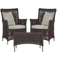 2 Poltronas E 1 Mesa Igapó Alumínio Fendi Corda Náutica E3 Marrom - 1