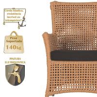 2 Poltronas E 1 Mesa Igapó Alumínio Fendi Corda Náutica E9 Terra Cota