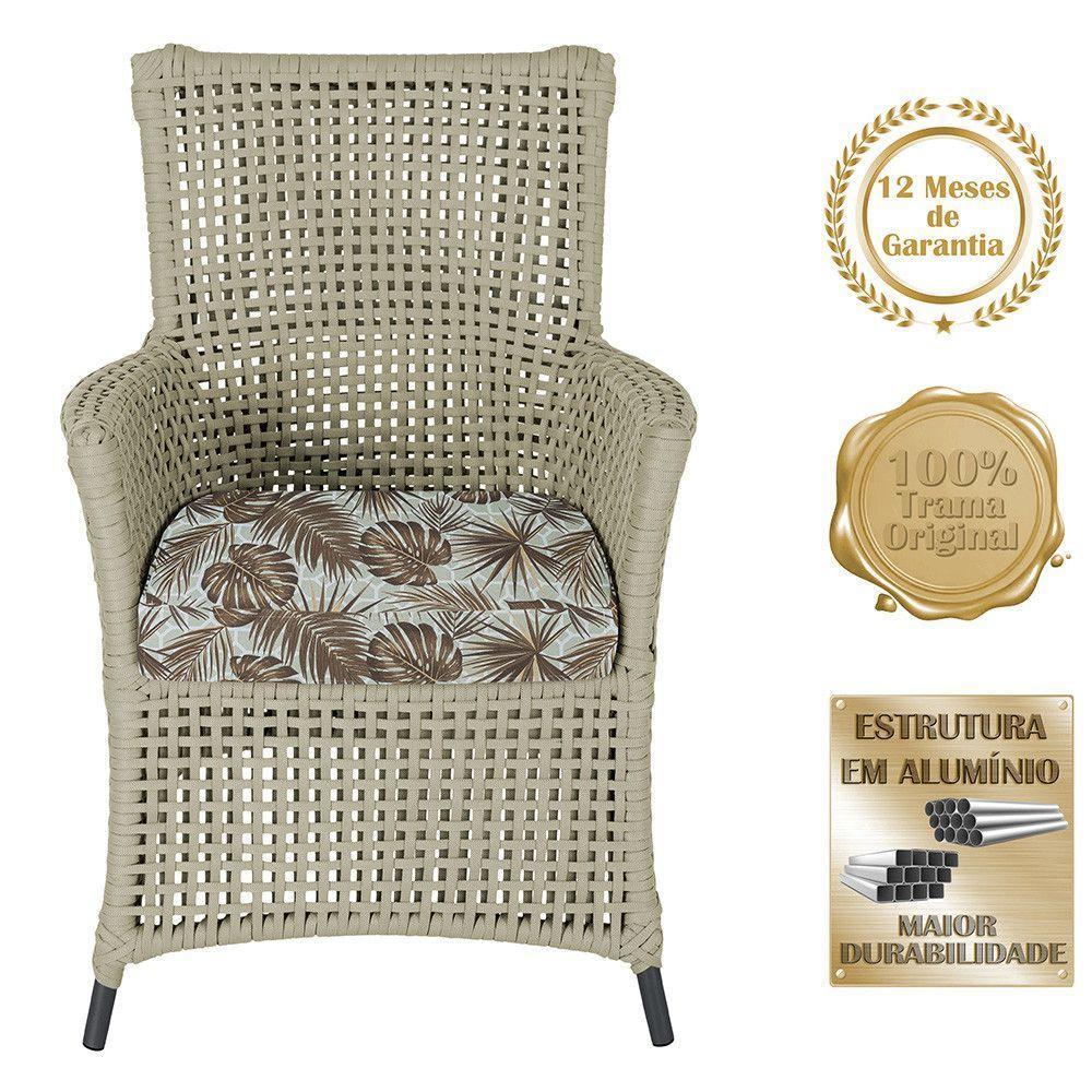 4 Poltronas E 1 Mesa Igapó Alumínio Preta Corda Náutica E6 Rami - 5