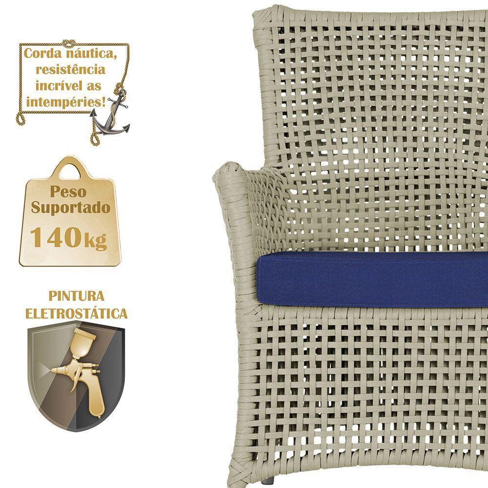 4 Poltronas Igapó Alumínio Pintura Fendi Corda Náutica E10 Rami - 4