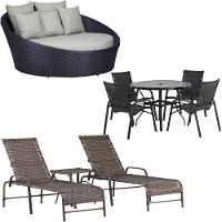 Kit 2 Espreguiçadeiras Mesa Roma Chaise Lívia Cadeira Emily Cappuccino - 1