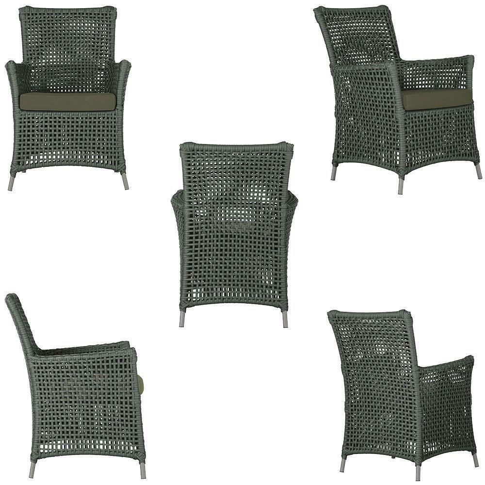 2 Poltronas E 1 Mesa Igapó Alumínio Fendi Corda Náutica E13 Verde - 2