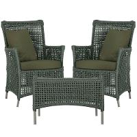 2 Poltronas E 1 Mesa Igapó Alumínio Fendi Corda Náutica E13 Verde - 1