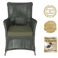 2 Poltronas E 1 Mesa Igapó Alumínio Fendi Corda Náutica E13 Verde