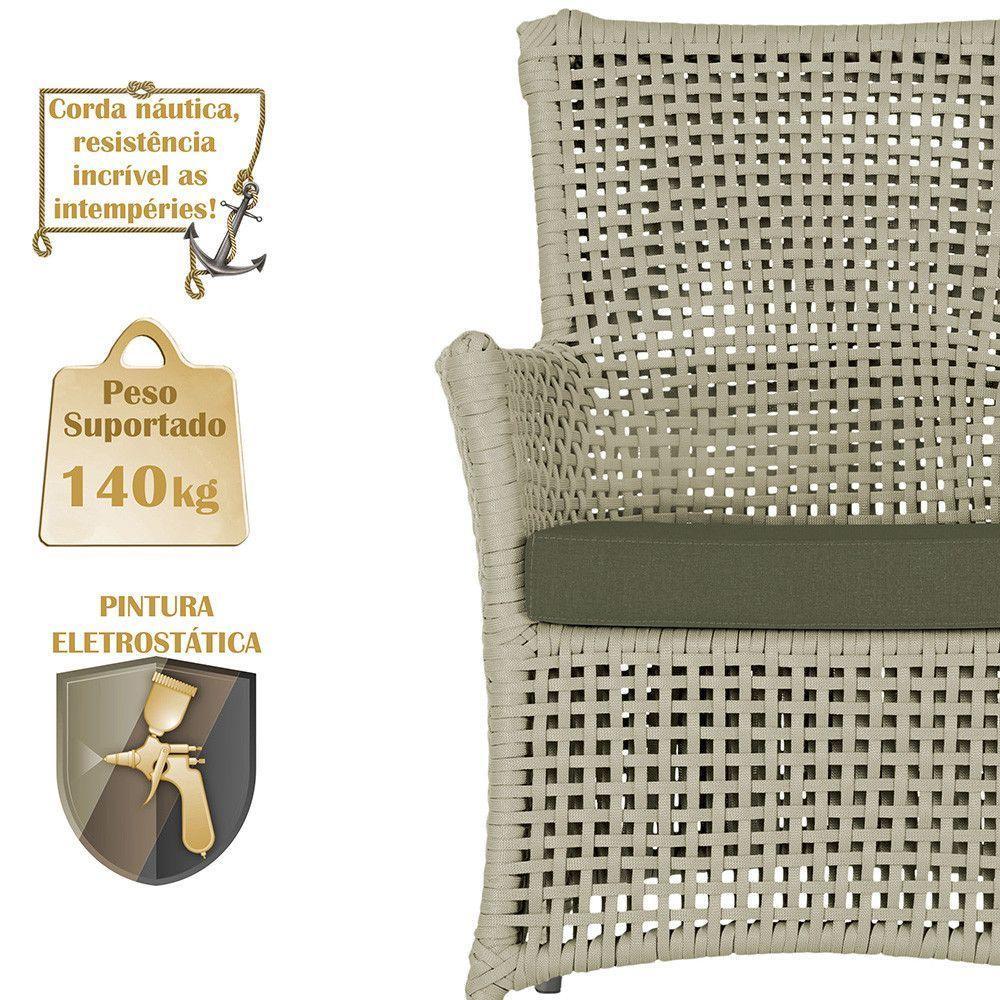 2 Poltronas E 1 Mesa Igapó Alumínio Fendi Corda Náutica E13 Rami - 4