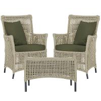 2 Poltronas E 1 Mesa Igapó Alumínio Preta Corda Náutica E13 Rami - 1