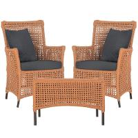 2 Poltronas E 1 Mesa Igapó Alumínio Marrom Corda Náutica E11 Terra Cota - 1