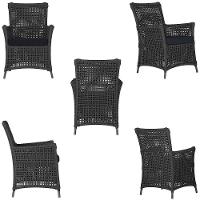 2 Poltronas E 1 Mesa Igapó Alumínio Preta Corda Náutica E12 Preto - 3