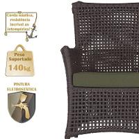 4 Poltronas E 1 Mesa Igapó Alumínio Preta Corda Náutica E13 Marrom