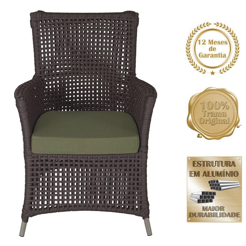 2 Poltronas E 1 Mesa Igapó Alumínio Fendi Corda Náutica E13 Marrom - 5