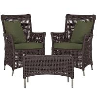 2 Poltronas E 1 Mesa Igapó Alumínio Fendi Corda Náutica E13 Marrom - 1