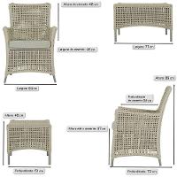 4 Poltronas E 1 Mesa Igapó Alumínio Fendi Corda Náutica E3 Rami - 5