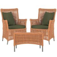 2 Poltronas E 1 Mesa Igapó Alumínio Fendi Corda Náutica E13 Terra Cota - 1