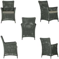 4 Poltronas E 1 Mesa Igapó Alumínio Marrom Corda Náutica E8 Verde - 2