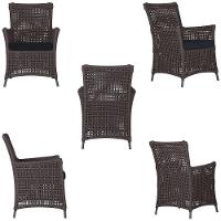 2 Poltronas E 1 Mesa Igapó Alumínio Preta Corda Náutica E12 Marrom - 3