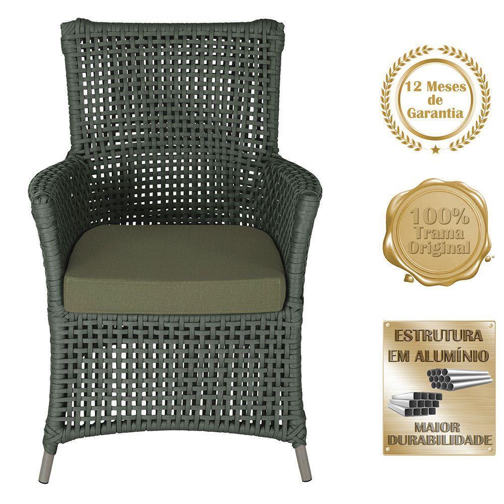 4 Poltronas E 1 Mesa Igapó Alumínio Fendi Corda Náutica E13 Verde - 4