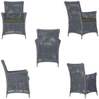 4 Poltronas E 1 Mesa Igapó Alumínio Fendi Corda Náutica E13 Prata - 3