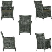 4 Poltronas E 1 Mesa Igapó Alumínio Preta Corda Náutica E13 Verde - 2