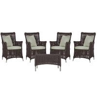 4 Poltronas E 1 Mesa Igapó Alumínio Fendi Corda Náutica E3 Marrom - 6