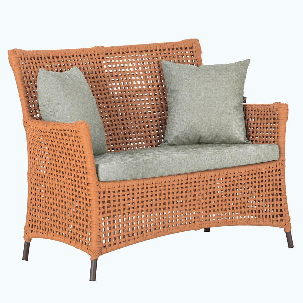 1 Sofá área Externa Igapó Alumínio Marrom Corda Náutica E3 Terra Cota - 1