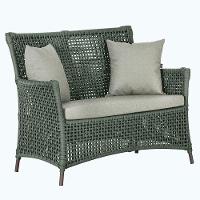 1 Sofá área Externa Igapó Alumínio Marrom Corda Náutica E3 Verde - 1