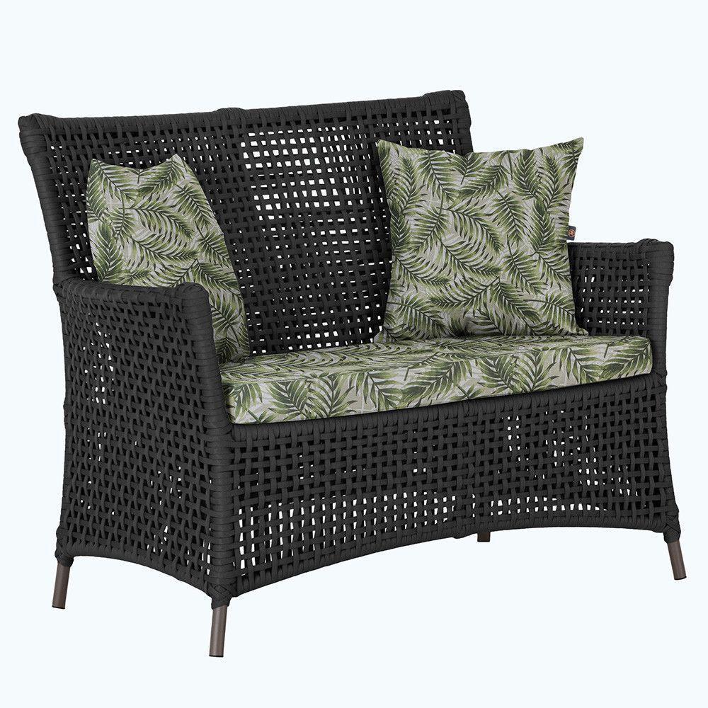 1 Sofá área Externa Igapó Alumínio Marrom Corda Náutica E5 Preto - 1