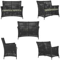 1 Sofá área Externa Igapó Alumínio Marrom Corda Náutica E5 Preto - 3