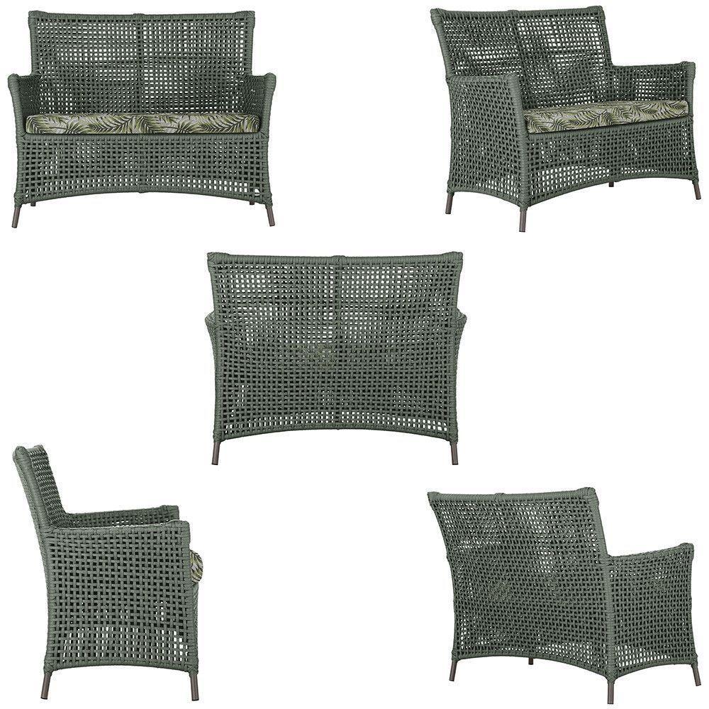 1 Sofá área Externa Igapó Alumínio Marrom Corda Náutica E5 Verde - 2