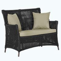 1 Sofá área Externa Igapó Alumínio Marrom Corda Náutica E7 Preto - 1