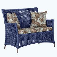 1 Sofá área Externa Igapó Alumínio Marrom Corda Náutica E6 Azul - 3