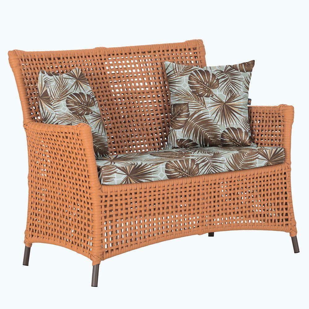 1 Sofá área Externa Igapó Alumínio Marrom Corda Náutica E6 Terra Cota - 1