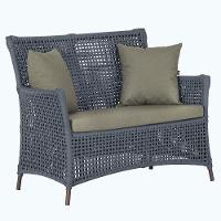 1 Sofá área Externa Igapó Alumínio Marrom Corda Náutica E8 Prata - 1