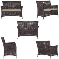 1 Sofá área Externa Igapó Alumínio Marrom Corda Náutica E7 Marrom - 3